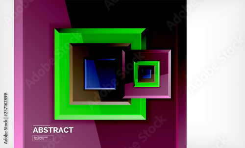 Geometric abstract background, modern square design