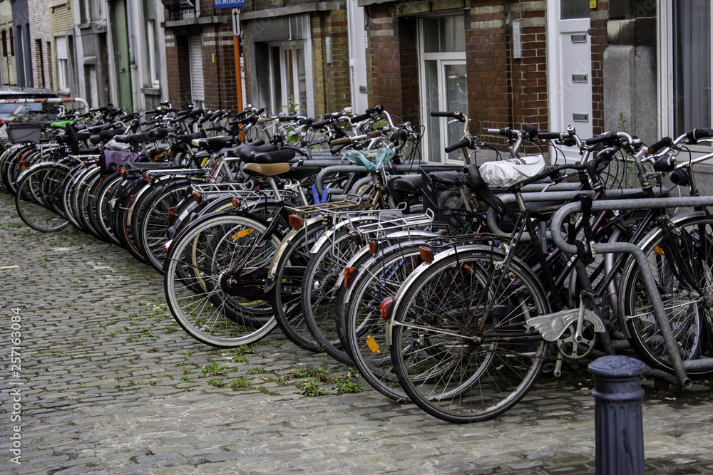 Bicycle parking and traditional old dutch