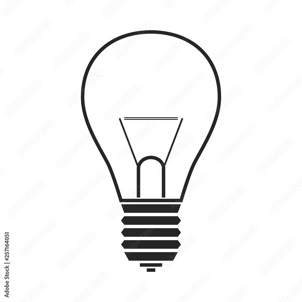 Incandescent lamp. Flat icon, object or symbol. Incandescent lamp. Flat icon, object or symbol.