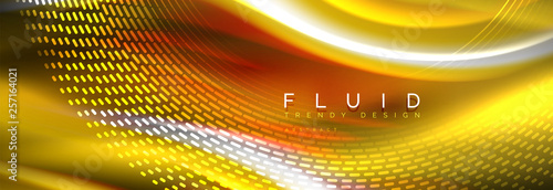 Fluid colors mixing glowing neon wave background, holographic texture