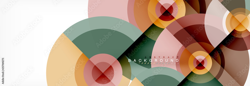 Round circles and triangles abstract background