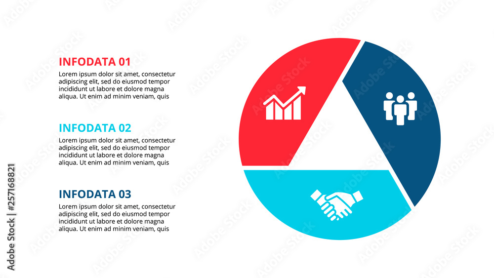 Cirle infographic with 3 options or steps Cirle infographic with 3 options or steps