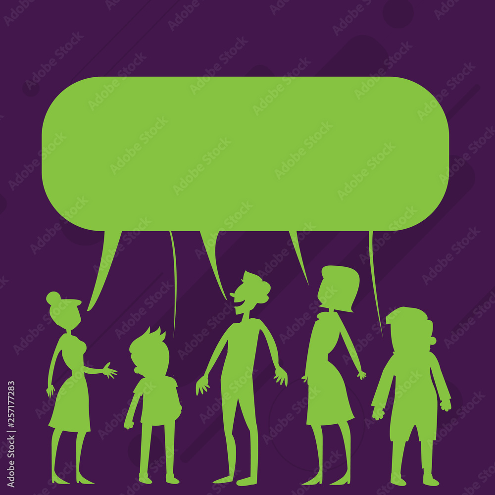 Silhouette Figure of People Talking and Sharing One Colorful Speech Bubble Copy Space design Empty template text for Ad, promotion, poster, flyer, web banner, article Silhouette Figure of People Talking and Sharing One Colorful Speech Bubble Copy Space design Empty template text for Ad, promotion, poster, flyer, web banner, article