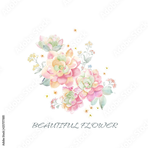 Flowers watercolor illustration,Floral pattern for wallpaper or fabric,