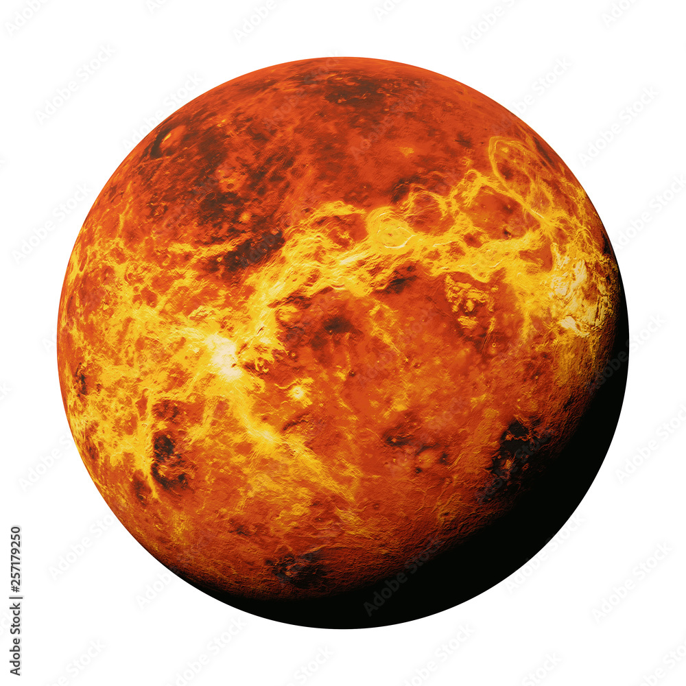 the planet Venus, part of the solar system (3d space render isolated on ...