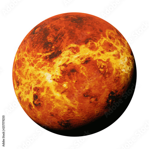 the planet Venus, part of the solar system (3d space render isolated on white background, elements of this image are furnished by NASA)