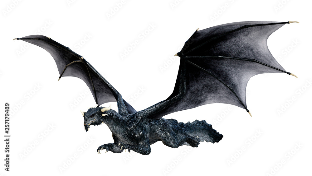 Fototapeta premium 3D Rendering Fairy Tale Dragon on White