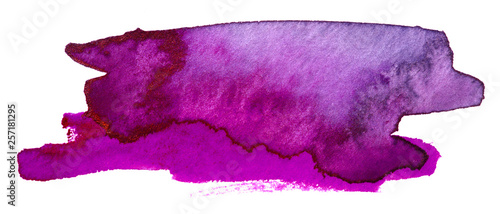 Purple inked watercolor stain