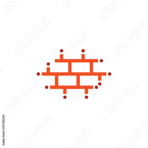 building wall brick logo symbol icon vector design