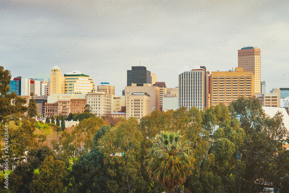 Adelaide city skyline view