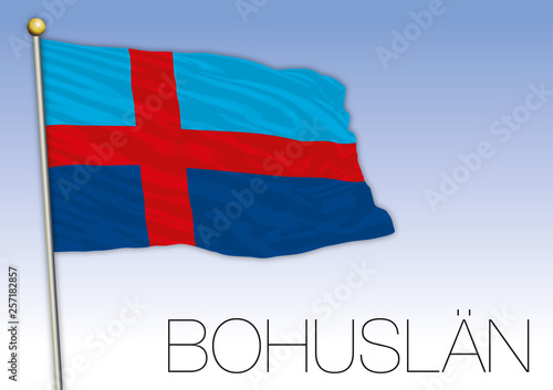 Bohuslan regional flag, Sweden, vector illustration