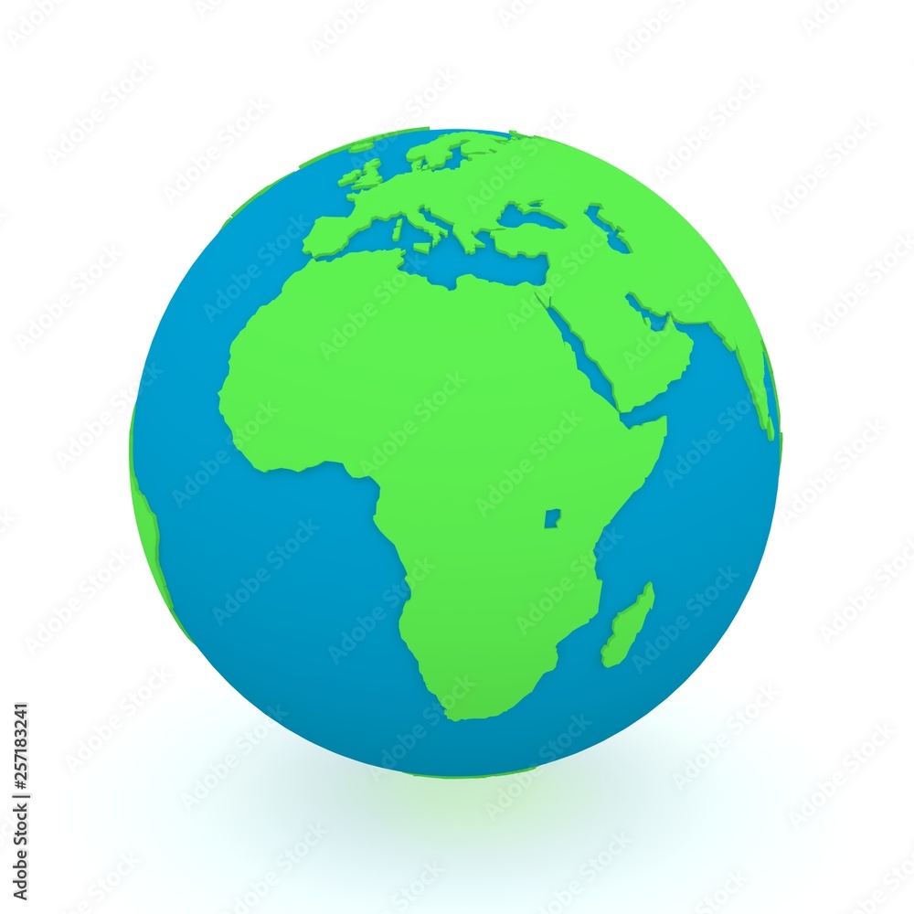 Planet Earth Africa and Europe 3d model illustration