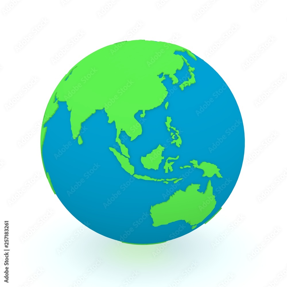 Planet Earth Austraila and Asia 3d model illustration Planet Earth Austraila and Asia 3d model illustration
