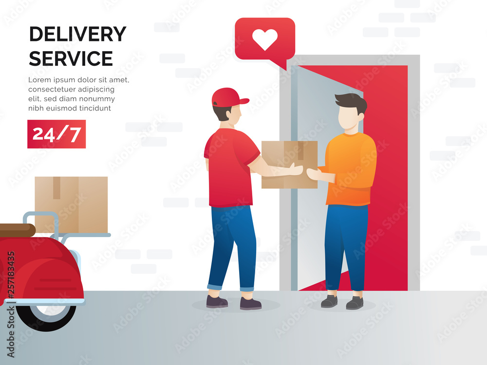 Doorstep Delivery and Parcel 4825032 Vector Art at Vecteezy