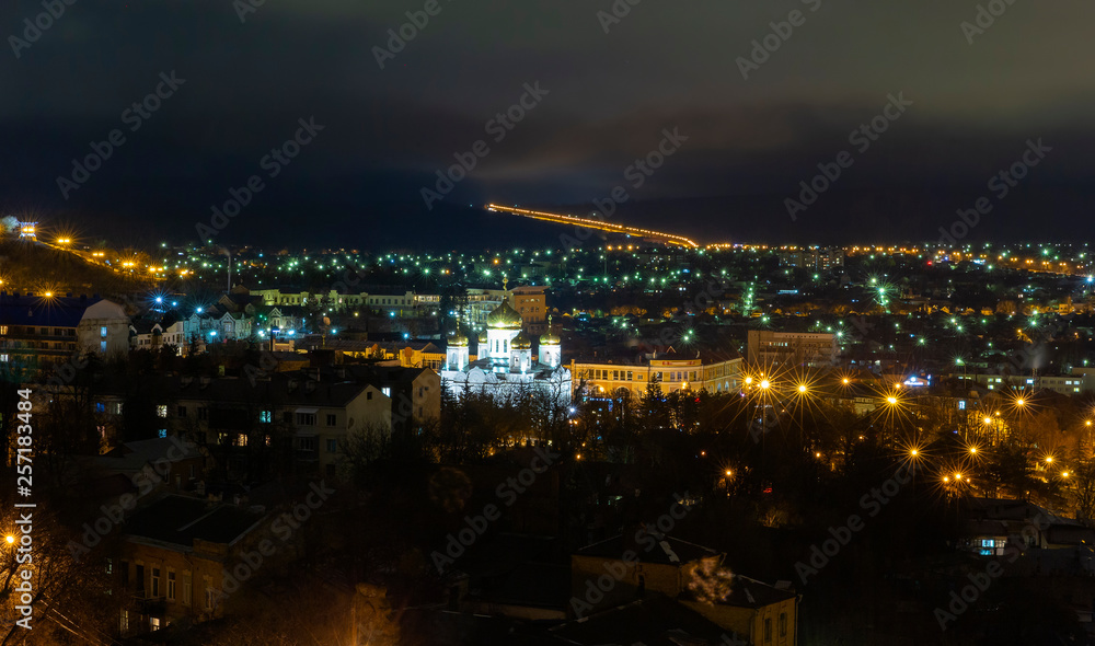 Panorama of the night Pyatigorsk