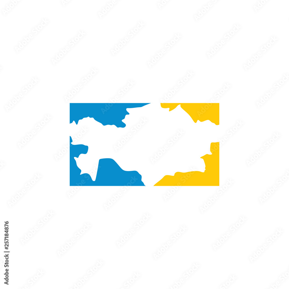 kazakhstan map logo icon vector symbol element