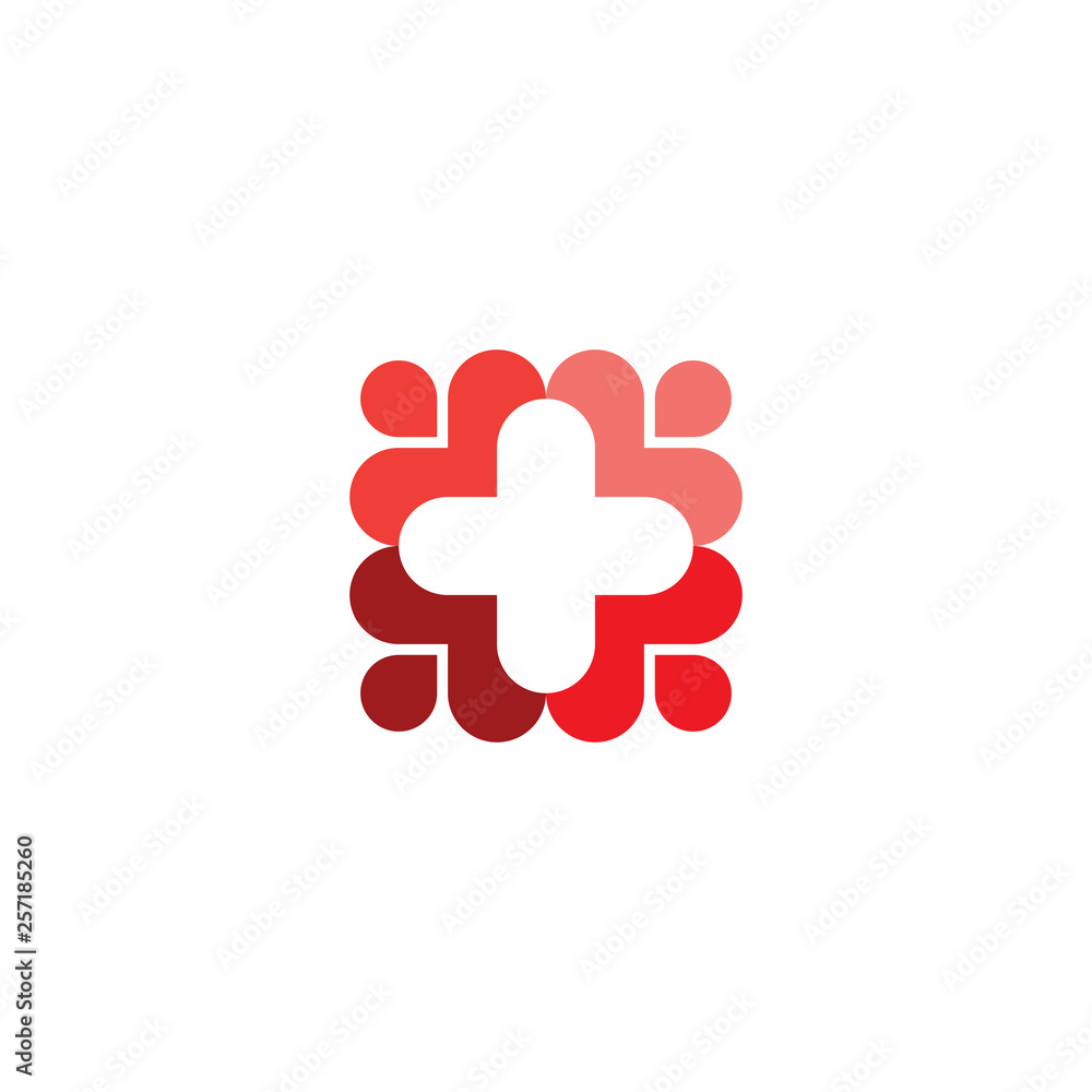 Obraz premium medical people care cross logo symbol icon