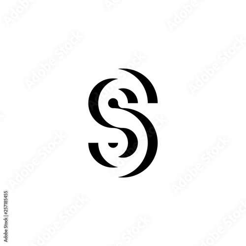 stylized black logotype letter s symbol vector element