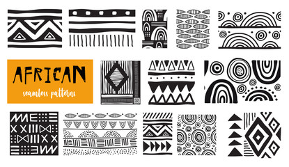 Gardinen Tiermuster Seamless African modern art patterns. Vector collection  © Marina Zlochin