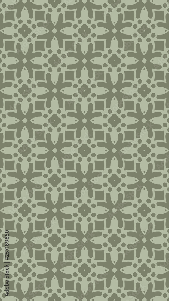 Ornate geometric pattern and two-tone abstract background