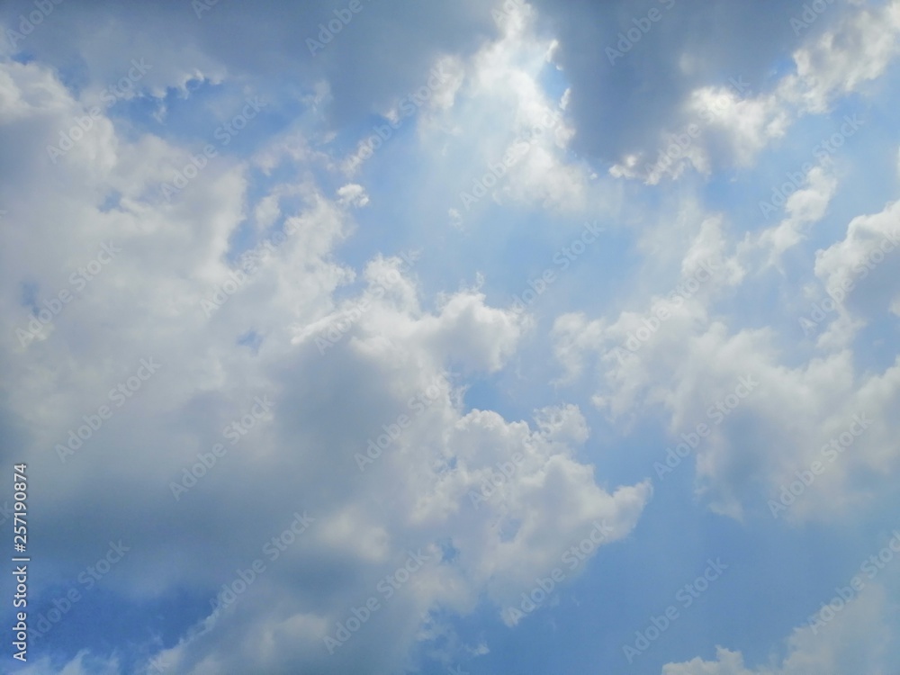 Fototapeta premium Beautiful blue sky background texture, wallpaper and landscapes