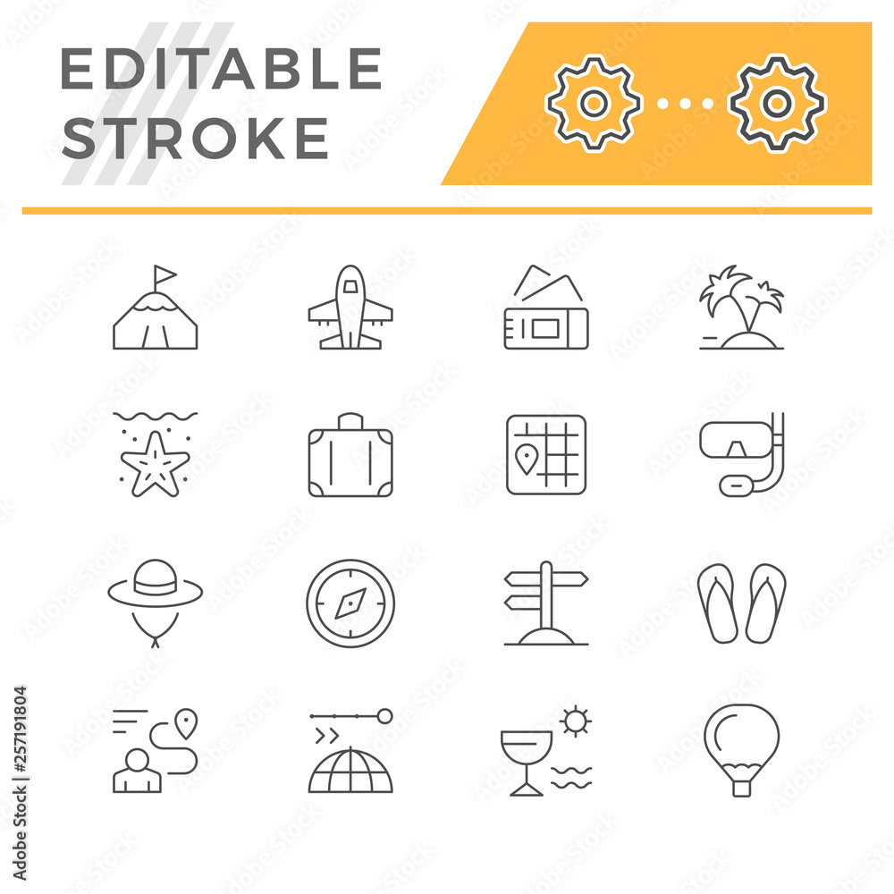 Set line icons of travel Set line icons of travel