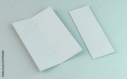 Blank brochure, magazine, booklet mockup isolated on white background. 3D