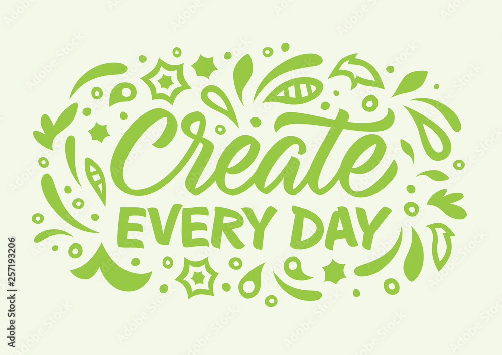 Fototapeta premium create_every_day_calligraphy_pattern_green