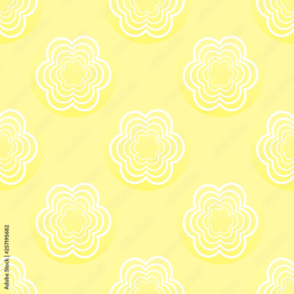Seamless pattern with white flowers on a yellow background Seamless pattern with white flowers on a yellow background