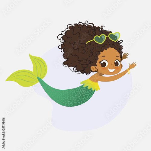 Mermaid African Character Mythical Cute Girl Nymph