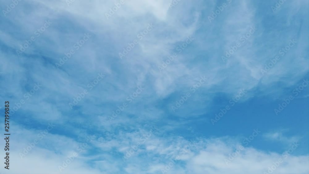 Summer sky with beautiful white silky clouds in timelapse Summer sky with beautiful white silky clouds in timelapse