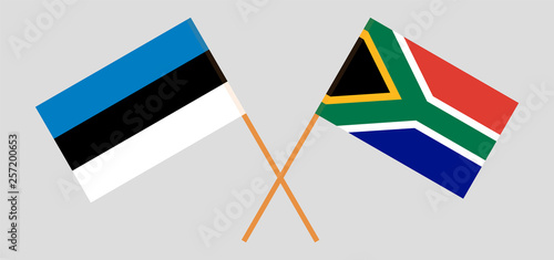 RSA and Estonia. The South African and Estonian flags. Official colors. Correct proportion. Vector