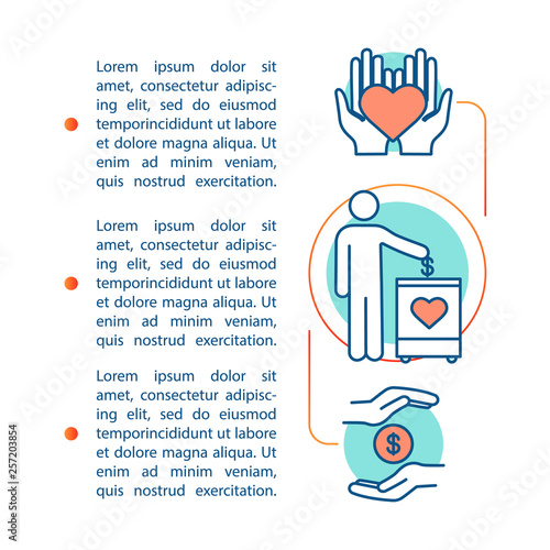 Donation article page vector template
