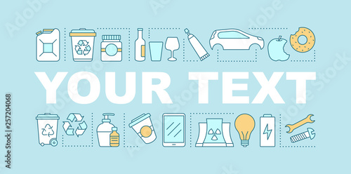Waste recycling word concepts banner