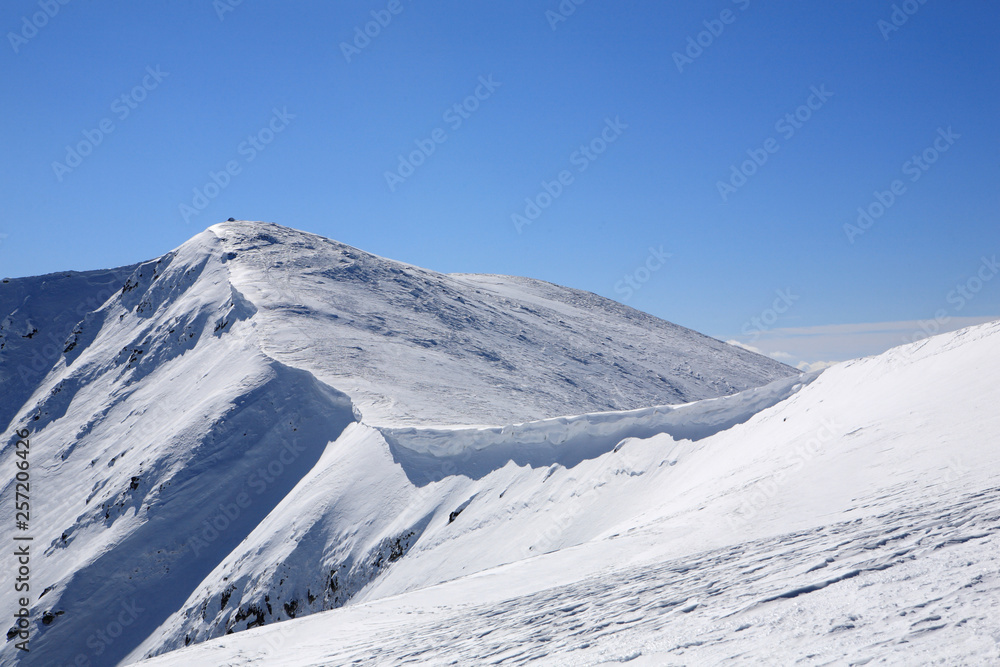 Mountain ridge in winter