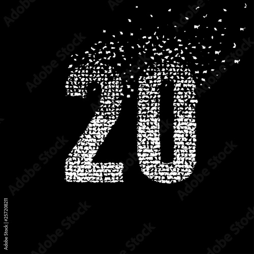 Abstract number 20. Vector and illustration.