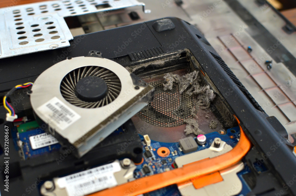 Cleaning the cooling system, processor, cooler, personal computer or notebok from dust. The computer overheated due to accumulated dust in the cooling system shutting off cold air to the processor Cleaning the cooling system, processor, cooler, personal computer or notebok from dust. The computer overheated due to accumulated dust in the cooling system shutting off cold air to the processor