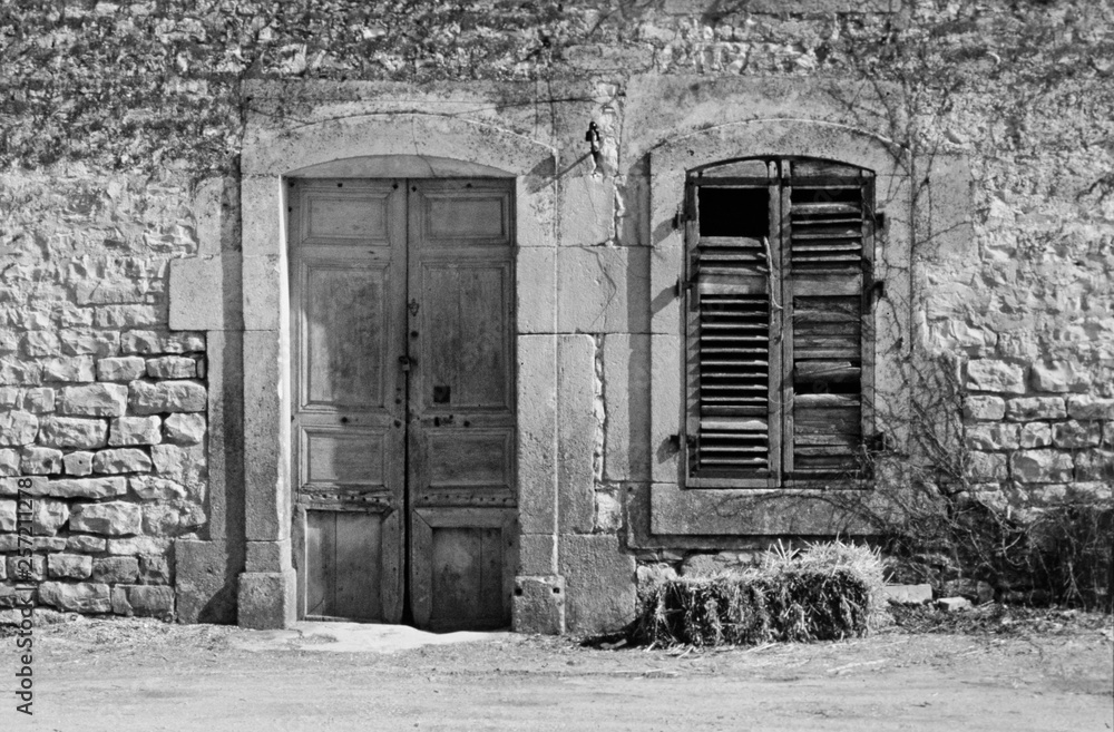 Burgundy, door in old house