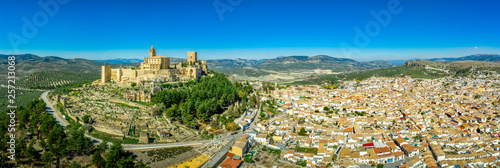 Alcala la Real aerial panorama view of the medieval ruined hilltop  fortress from the Arab times in Andalucia Spain near Granada photo