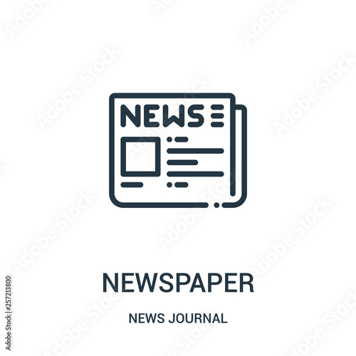 newspaper icon vector from news journal collection. Thin line newspaper outline icon vector illustration. Linear symbol for use on web and mobile apps, logo, print media.