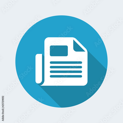 Newspaper icon. Flat, clean, minimal and isolated vector illustration with minimal and modern design.