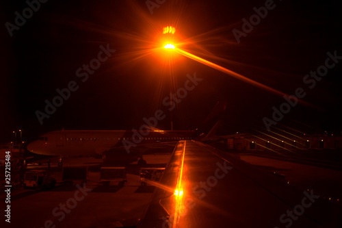 night illumination in the airport 