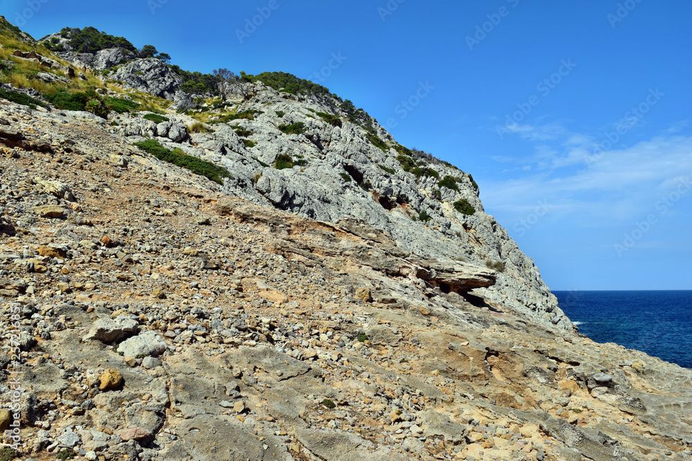 View of the mountainside on the way to the Formentor Lighthouse