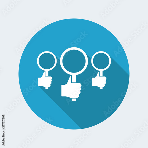 Group of hand holding paddle