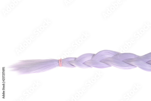 isolated mauve color hair ponytail