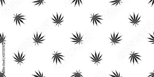 Marijuana seamless pattern cannabis weed vector leaf repeat wallpaper tile background scarf isolated plant