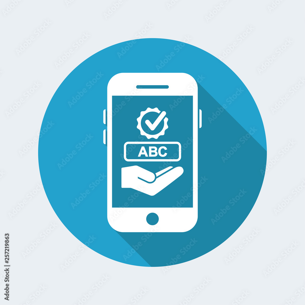 Text check application on smartphone Text check application on smartphone