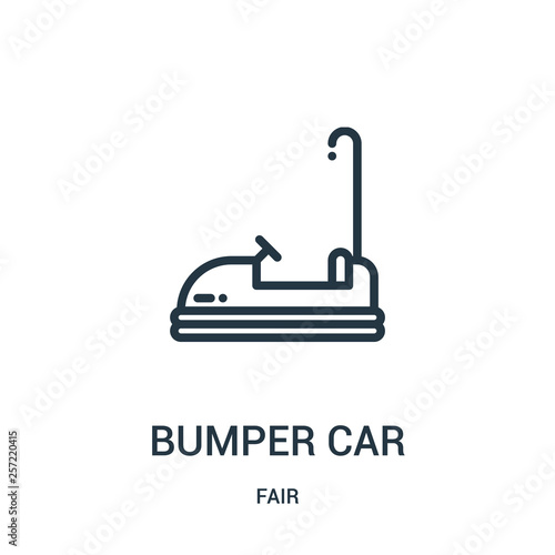 bumper car icon vector from fair collection. Thin line bumper car outline icon vector illustration. Linear symbol for use on web and mobile apps, logo, print media.