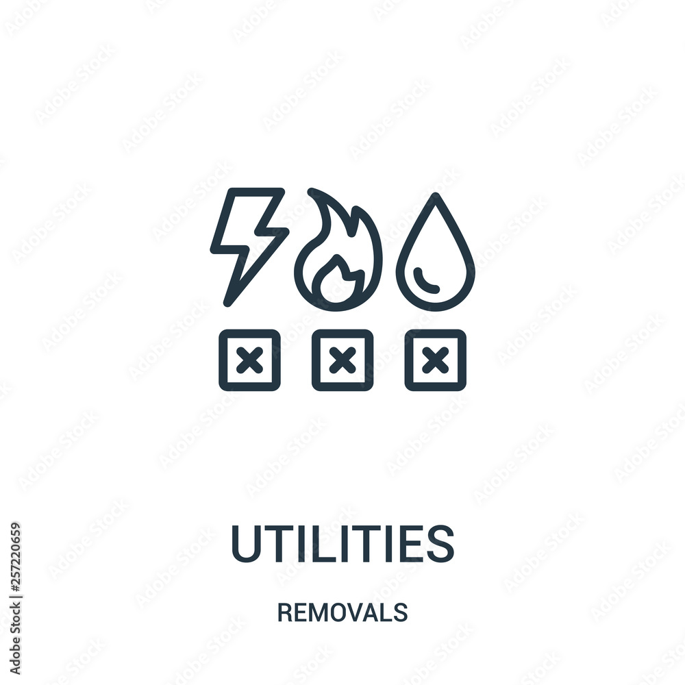 utilities icon vector from removals collection. Thin line utilities ...