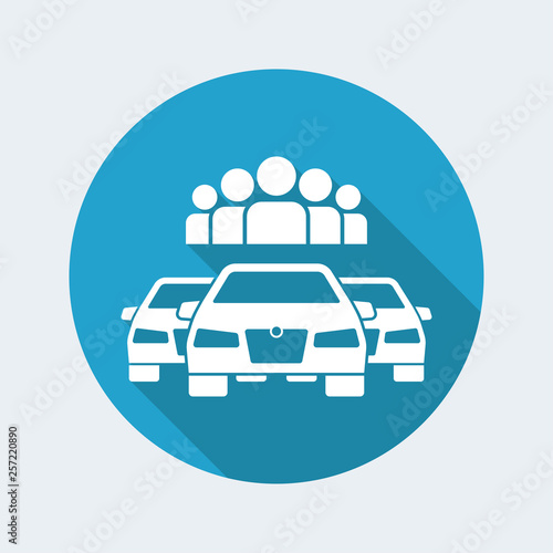 Carsharing application concept icon